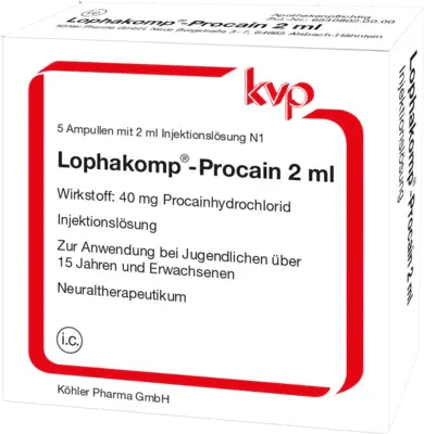 Procaine hydrochloride, LOPHAKOMP Procaine 2 ml injection solution UK