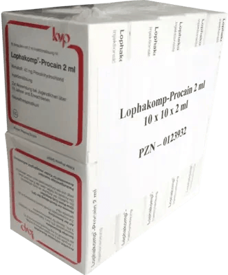 Procaine hydrochloride, LOPHAKOMP Procaine 2 ml injection solution UK