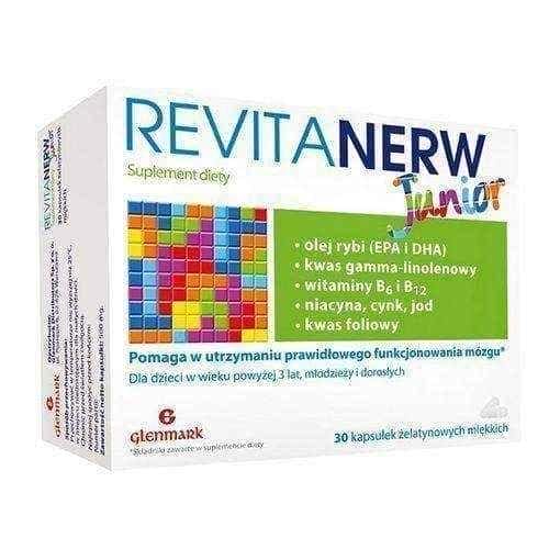 REVITANERW JUNIOR x 30 soft capsules 3+ memory loss UK