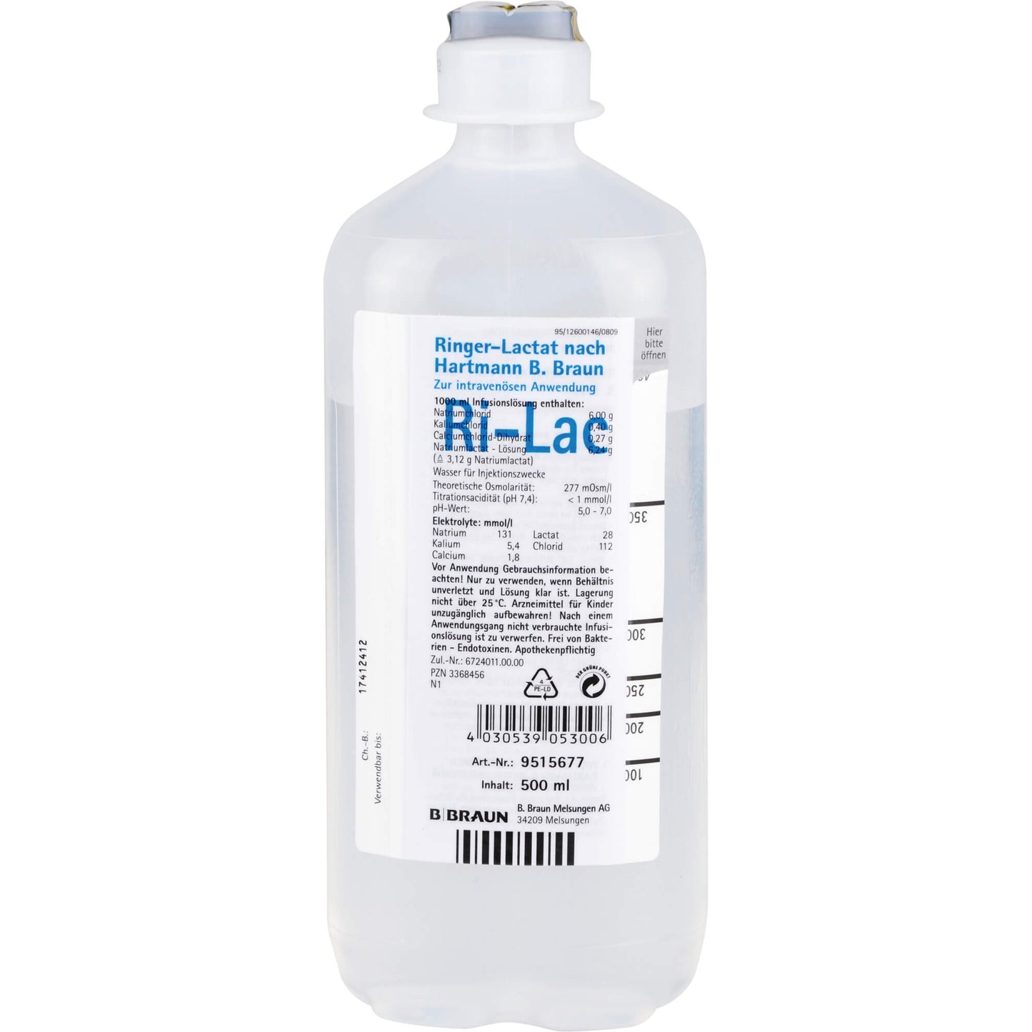 Ringer's Lactate according to Hartmann B. Braun infusion solution