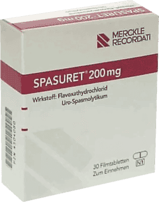 SPASURET 200, flavoxate, urinary incontinence, treatment of frequent urination UK