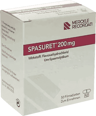 SPASURET 200, flavoxate, urinary incontinence, treatment of frequent urination UK