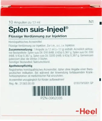 SPLEN suis Injeel ampoules UK