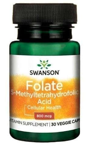 SWANSON Folate - Quatrefolic 800mcg x 30 vegetarian capsules UK