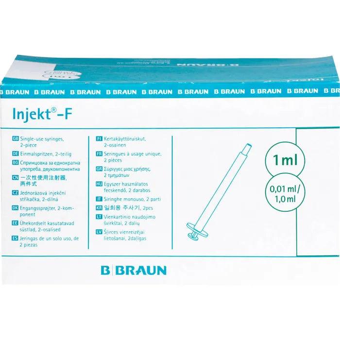 Syringe, INJECT F fine dosing spray 1 ml x100, tuberculin, heparin, allergy tests UK