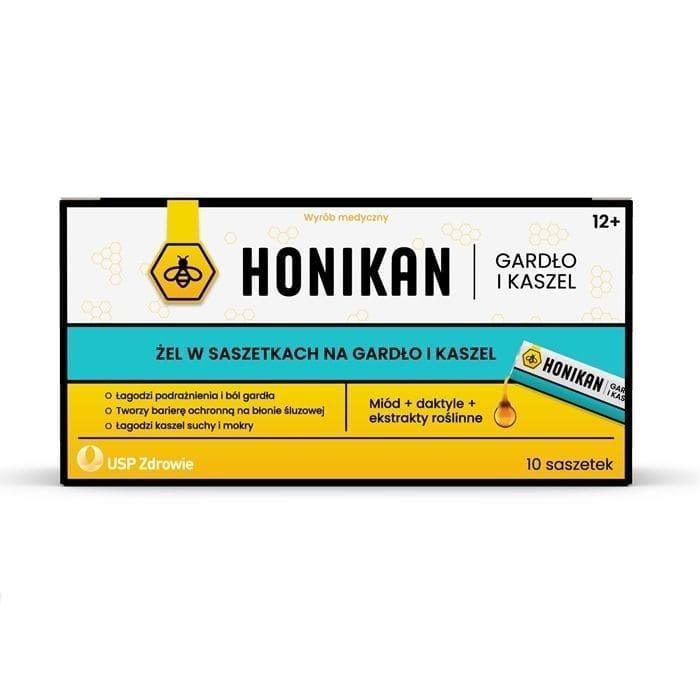 THROAT AND COUGH gel, Honikan, 10 sachets UK