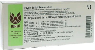 Treatment of rheumatism, cancer, ISCUCIN salicis potency series I ampoules UK