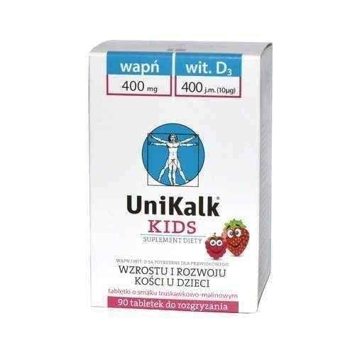 UniKalk Kids tablets chewing x 90 pieces, calcium and vitamin d UK