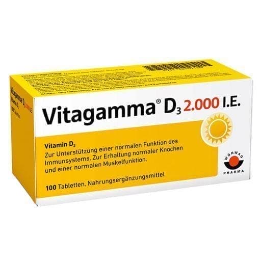 VITAGAMMA D3 2,000 IU vitamin D3 NEM tablets UK