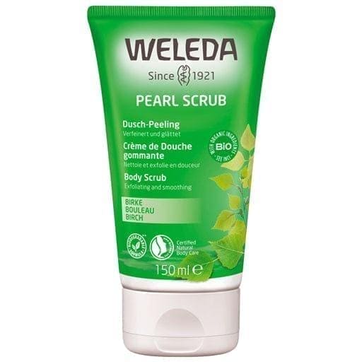 WELEDA birch shower peeling, pearl body scrub, carnauba, beeswax UK