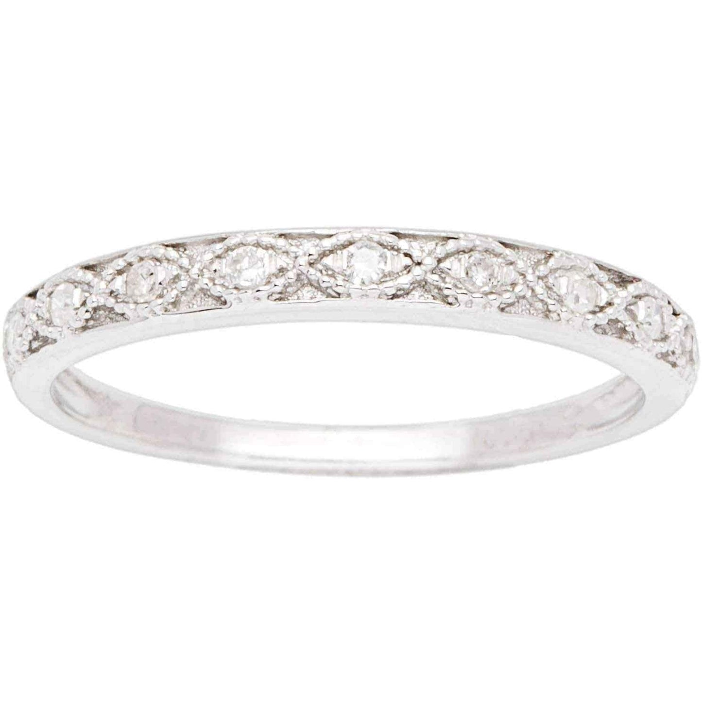 White Gold Pave Diamond Band UK