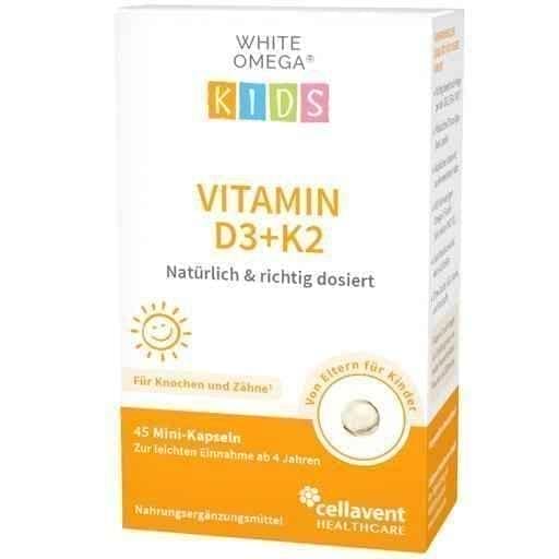 WHITE OMEGA Kids Vitamin D3 + K2 capsules 45 pcs UK