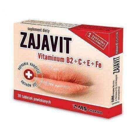 Zajavit Vitamin B2 + C + E + Fe x 30 tablets, riboflavin migraine UK