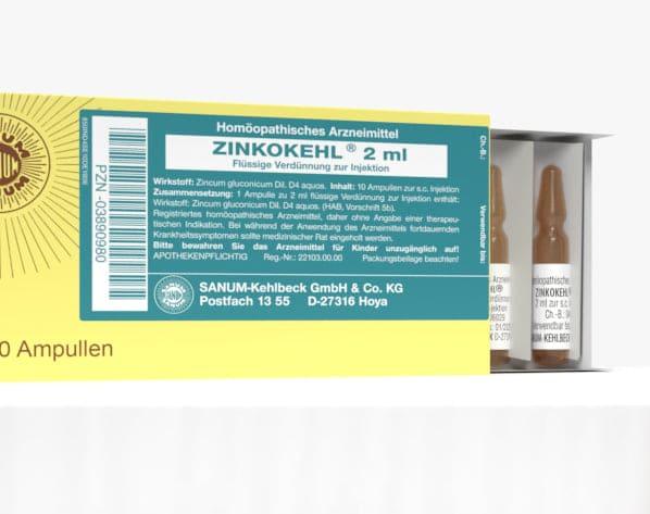 Zincum gluconicum, Zinkokehl D4 ampoules UK