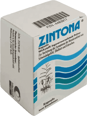 ZINTONA, ginger root, motion sickness, dizziness, nausea, vomiting UK