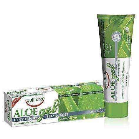 Aloe Vera toothpaste EQUILIBRA whitening gel 75ml, teeth whitening UK