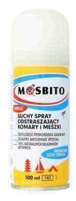 Mosbito Dry spray repellent mosquitoes and flies 100ml UK